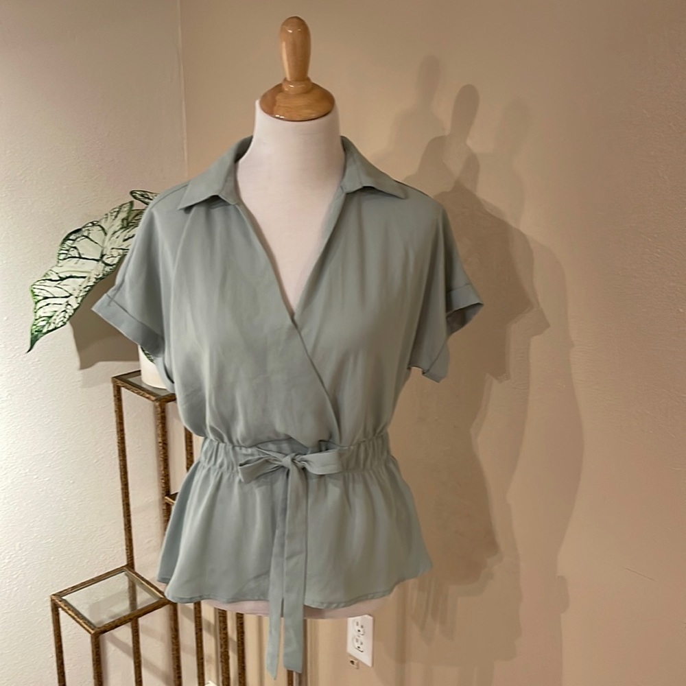 Sage Green Blouse Size Sm